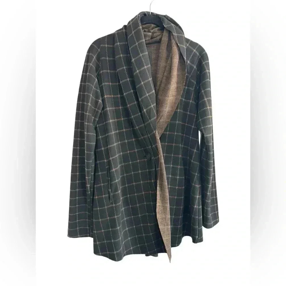 Sanctuary Black & Brown Plaid Blazer Womens Small